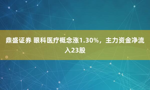 鼎盛证券 眼科医疗概念涨1.30%，主力资金净流入23股